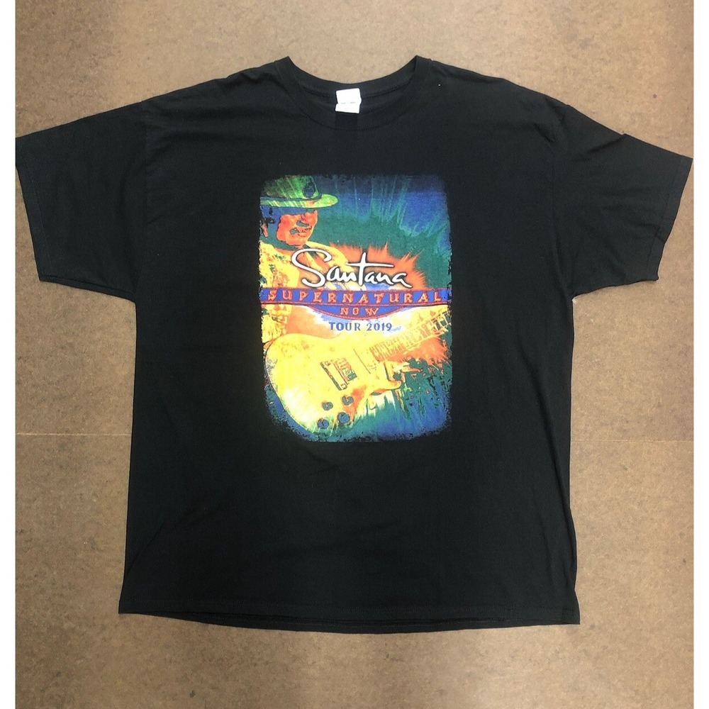 Carlos Santana Tour Shirt Size 2XL Black Supernatural Now 2019
